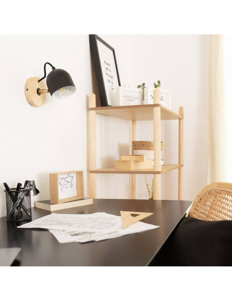 Lampe Murale Bois et Métal Acalco