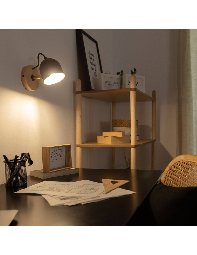 Lampe Murale Bois et Métal Acalco