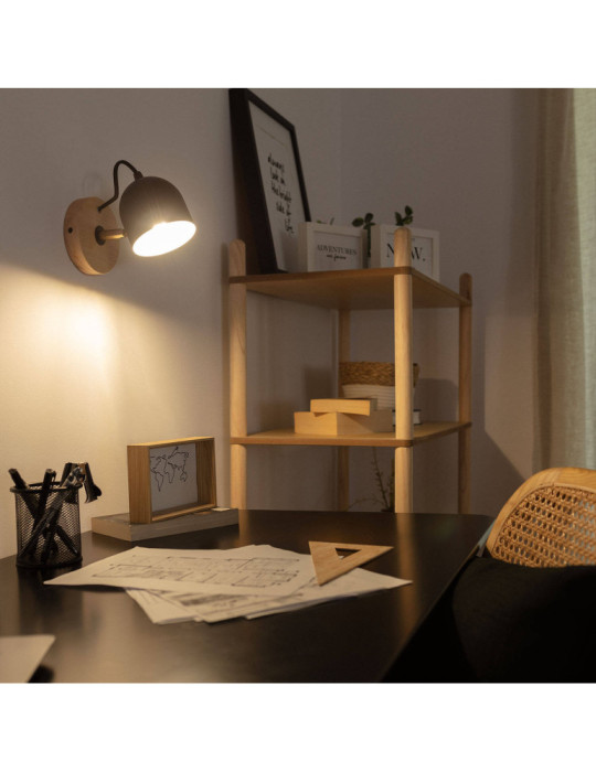 Lampe Murale Bois et Métal Acalco