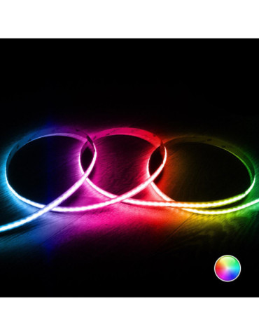 Ruban LED RGB 24V DC COB 420 LED/m 5m IP20 CRI90 Largeur 10mm Coupe 5 cm