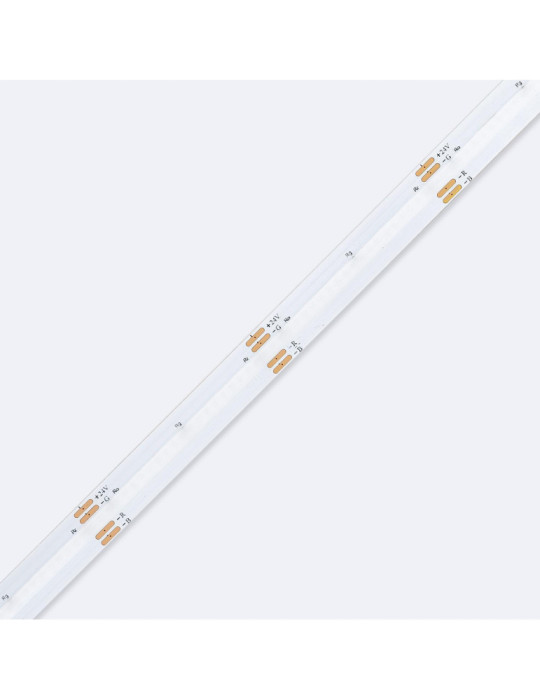 Ruban LED RGB 24V DC COB 420 LED/m 5m IP20 CRI90 Largeur 10mm Coupe 5 cm
