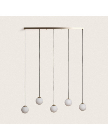 Suspension Métal et Verre Moonlight Brass 5 Spots