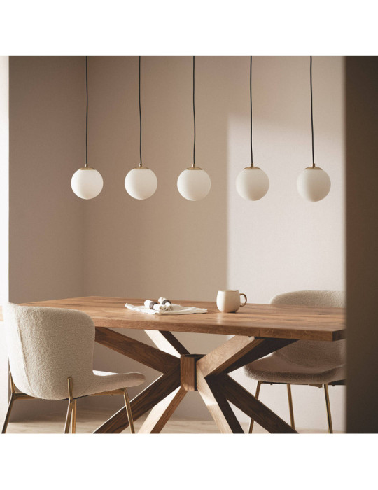 Suspension Métal et Verre Moonlight Brass 5 Spots