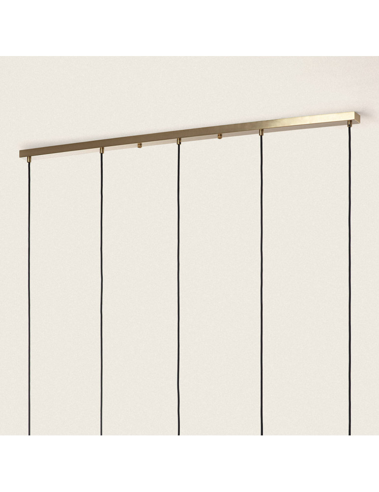 Suspension Métal et Verre Moonlight Brass 5 Spots