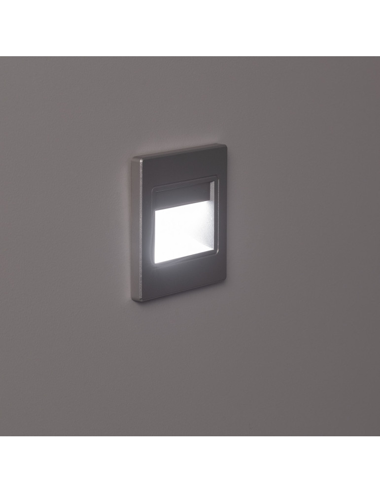 Balise LED Extérieure 1.5W Encastrable au Mur Randy Grise Balise LED Extérieure 1.5W Encastrable au Mur Randy Grise