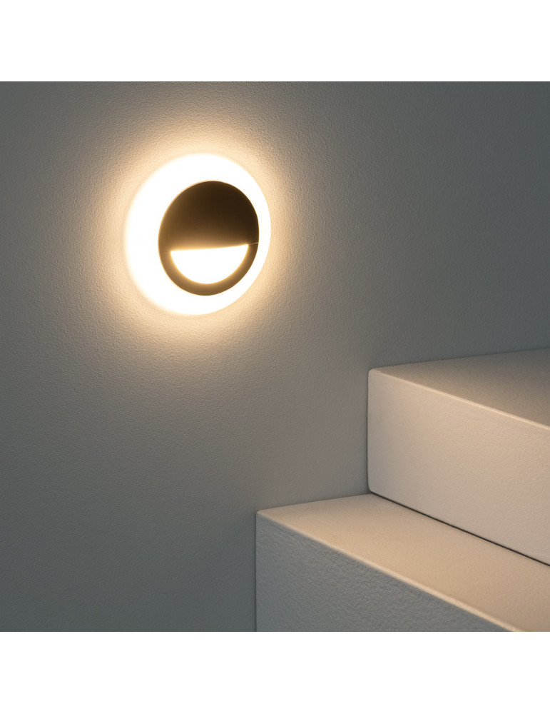 Aplique LED 3W Circular de Aluminio Occulare Negro