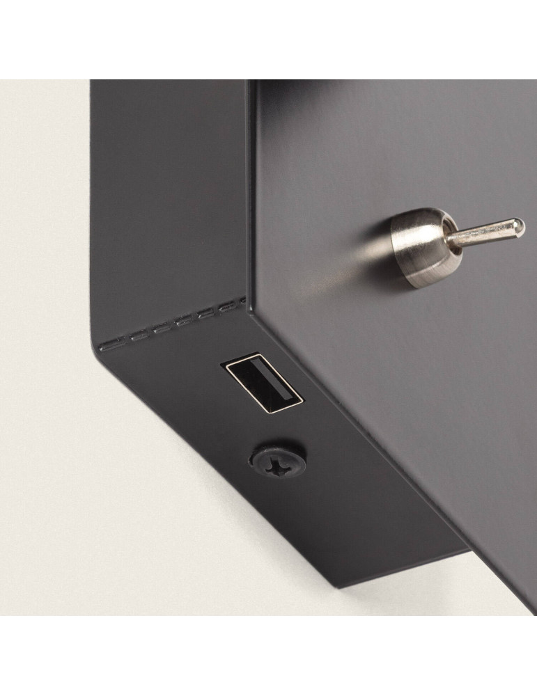 Lampe Murale LED 2.5W Carrée Aluminium avec Port USB Gazny