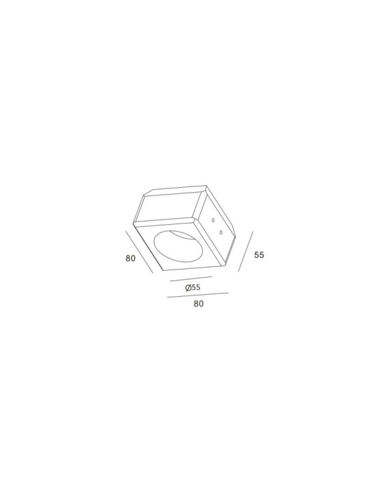 Collerette Downlight Intégration Plâtre pour Ampoule LED GU10/GU5.3 Coupe 83x83 mm UGR17