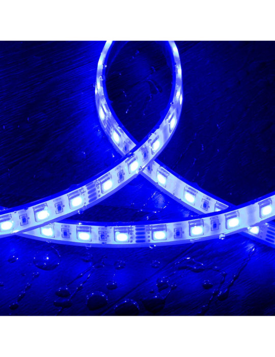 Ruban LED RGB 24V DC SMD Silicone FLEX 60LED/m 5m IP68 Largeur 12mm Coupe tous les 10cm