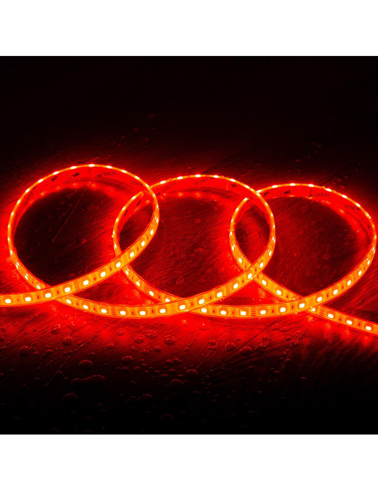 Ruban LED RGB 24V DC SMD Silicone FLEX 60LED/m 5m IP68 Largeur 12mm Coupe tous les 10cm