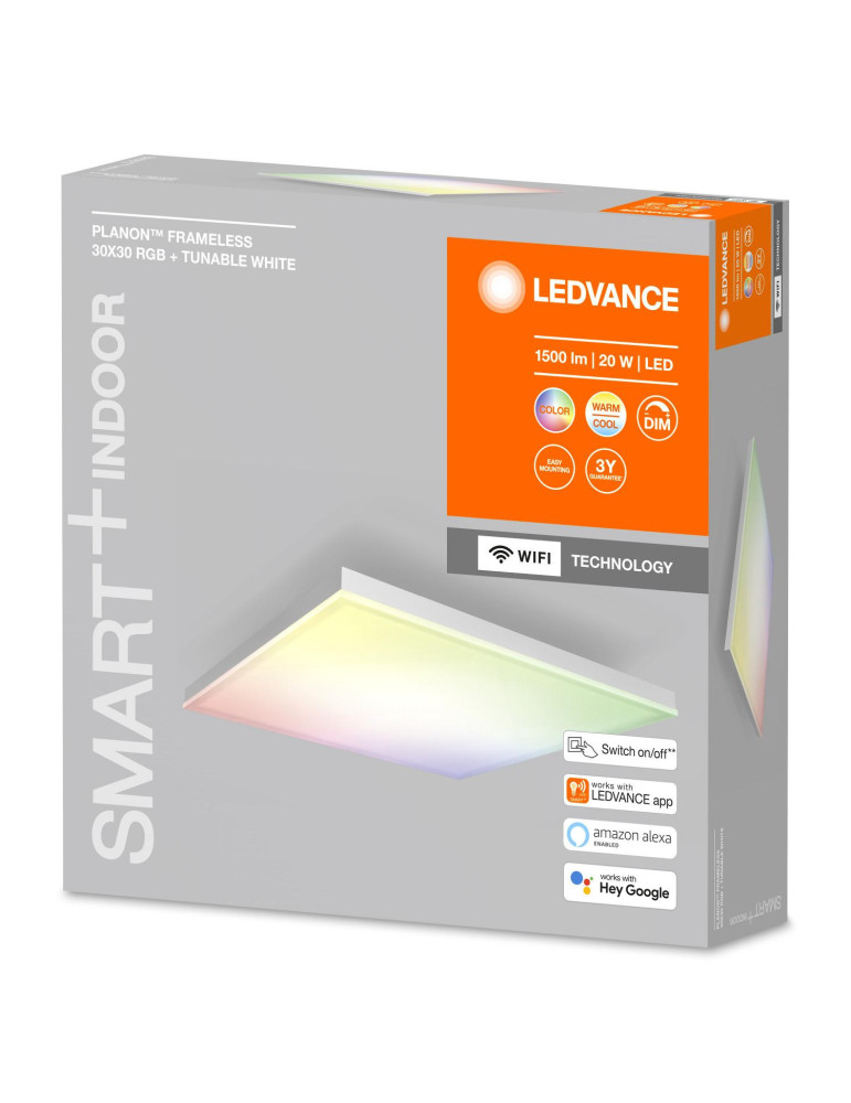 Plafonnier LED 20W Carré 30x30 cm Sans Cadre Smart+ WiFi Sans Cadre LEDVANCE 4058075484351