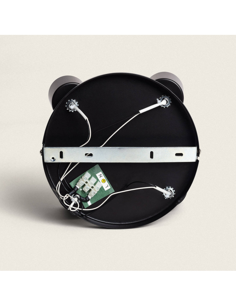 Plafonnier Orientable Rond Métal 4 Spots Albus Black