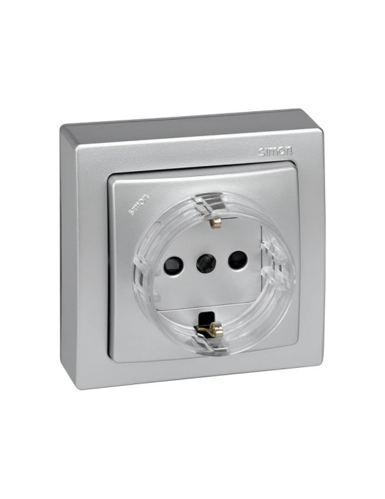 Prise Schuko Monobloc avec Dispositif de Sécurité SIMON 73 LOFT 73432