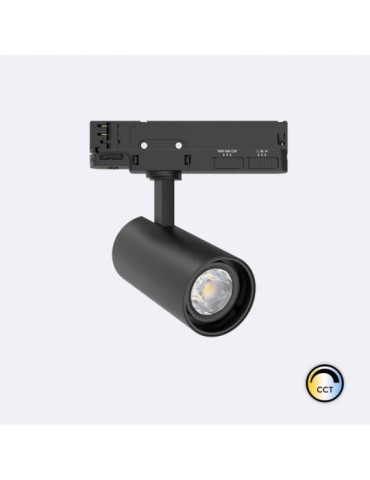 Spot LED sur Rail Triphasé 20W Fasano Dimmable CCT Noir