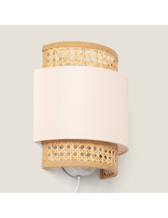 Applique Murale Rotin et Tissu Amaia