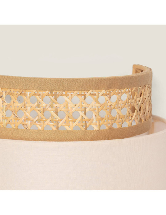 Applique Murale Rotin et Tissu Amaia