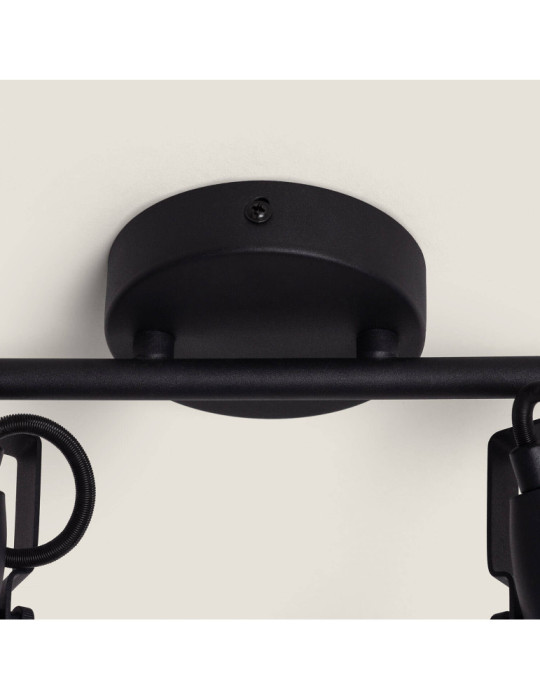 Plafonnier Orientable Aluminium Emer 2 Spots Noir