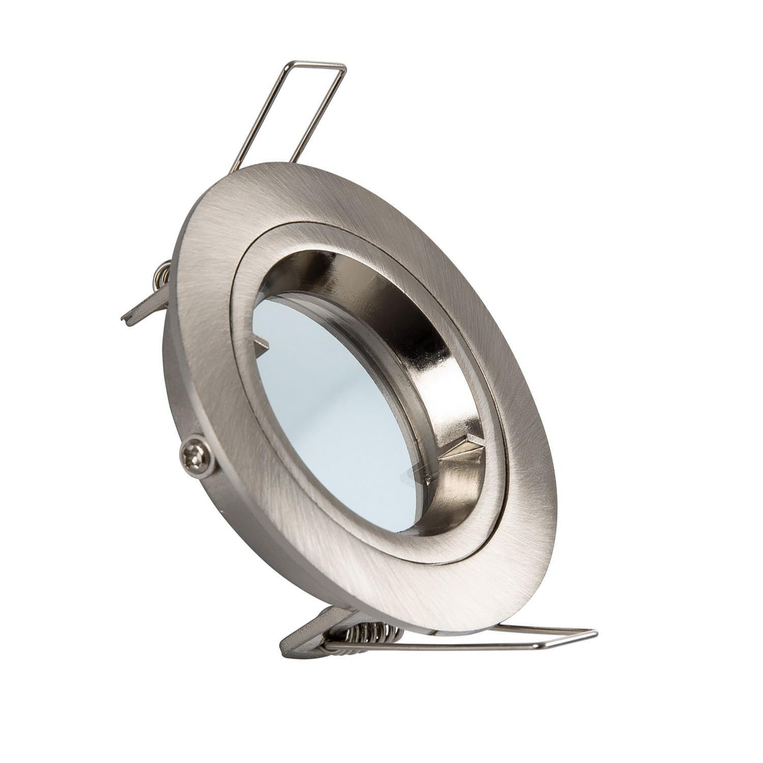 Collerette Downlight Ronde Argentée pour Ampoule LED GU10/GU5.3 Coupe Ø 65mm Argent