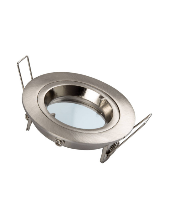 Collerette Downlight Ronde Argentée pour Ampoule LED GU10/GU5.3 Coupe Ø 65mm