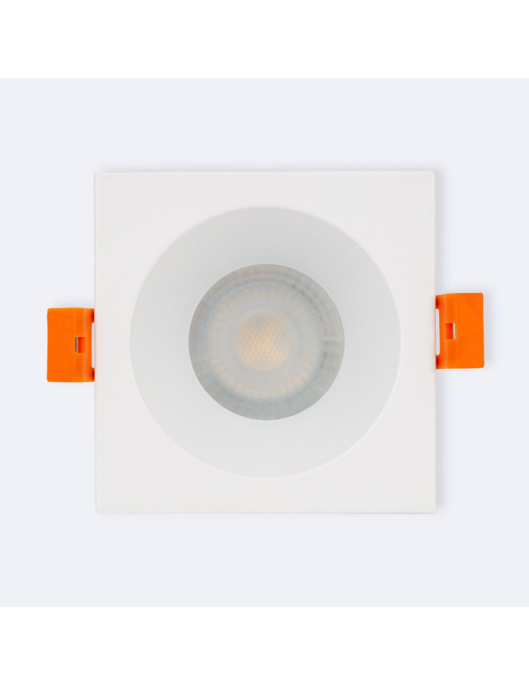 Collerette Downlight Carrée IP65 pour Ampoule LED GU10 Coupe Ø75 mm