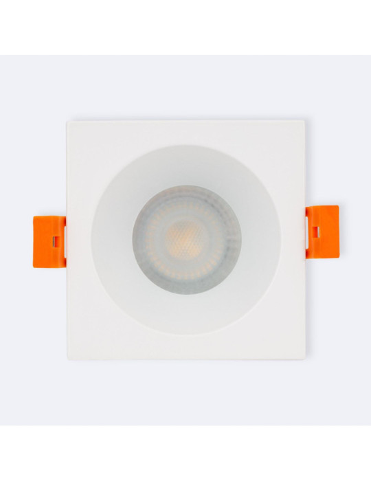 Collerette Downlight Carrée IP65 pour Ampoule LED GU10 Coupe Ø75 mm