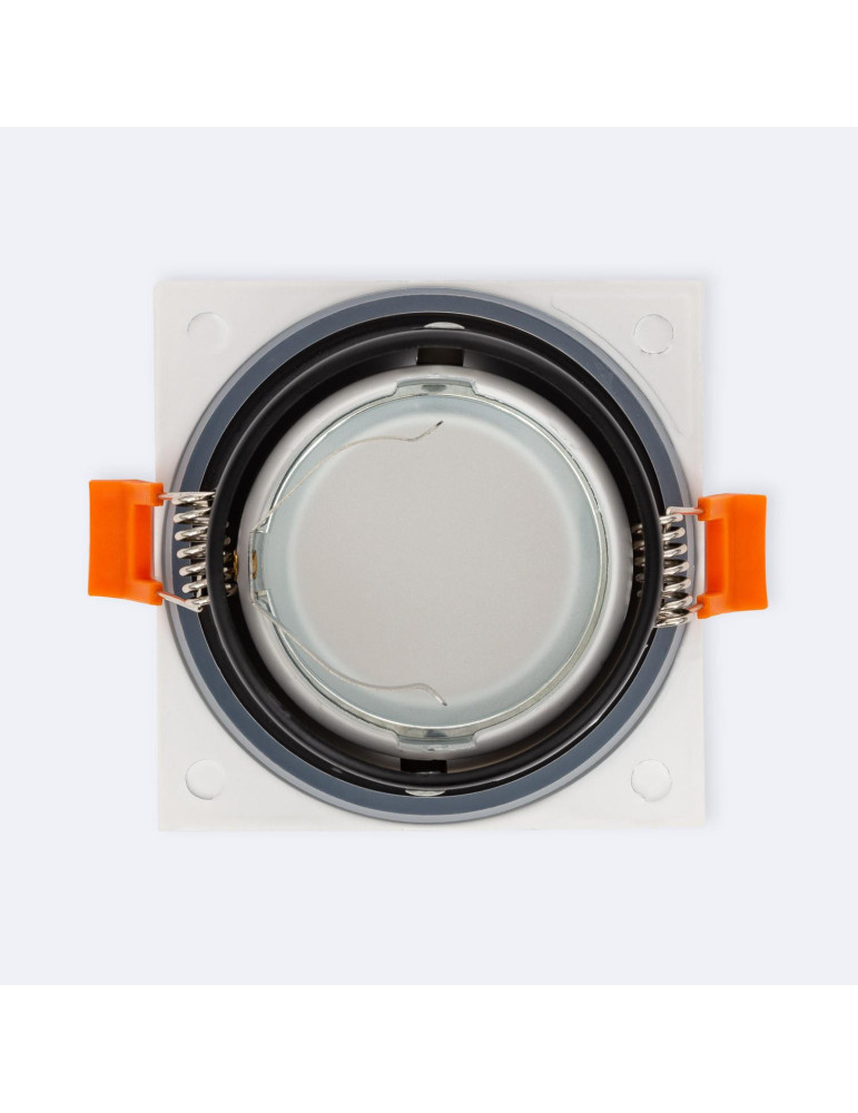 Collerette Downlight Carrée IP65 pour Ampoule LED GU10 Coupe Ø75 mm