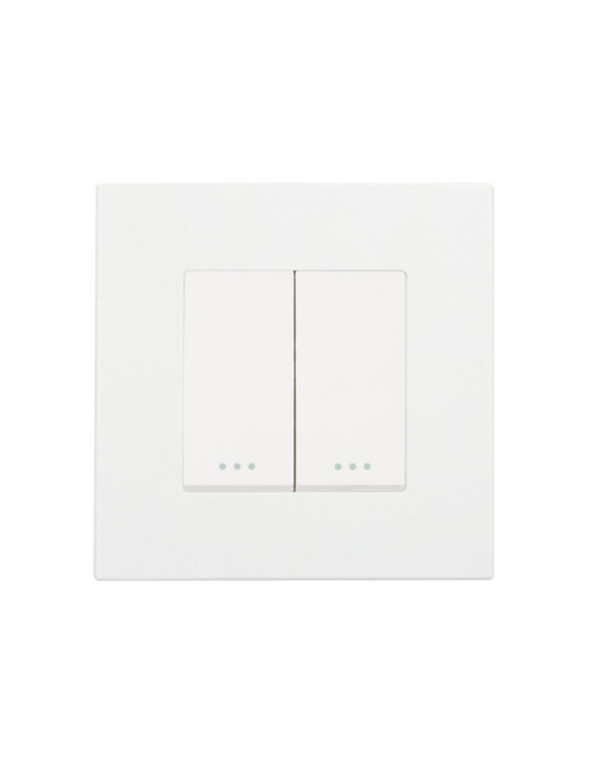 Interrupteur Double Bouton-Poussoir avec Cadre PC Modern