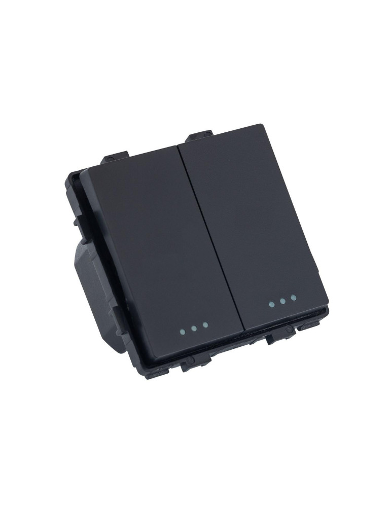 Interrupteur Double Bouton-Poussoir avec Cadre PC Modern