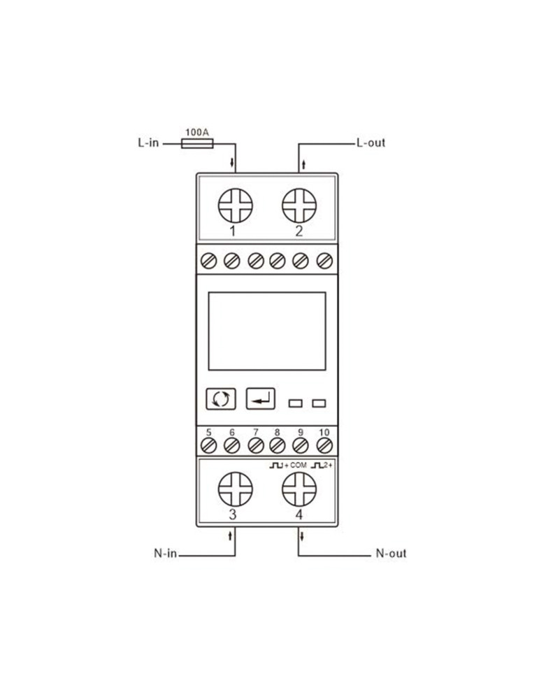 Analizador-contador bidireccional monofásico directo 100A