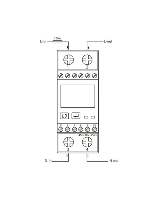 Analizador-contador bidireccional monofásico directo 100A