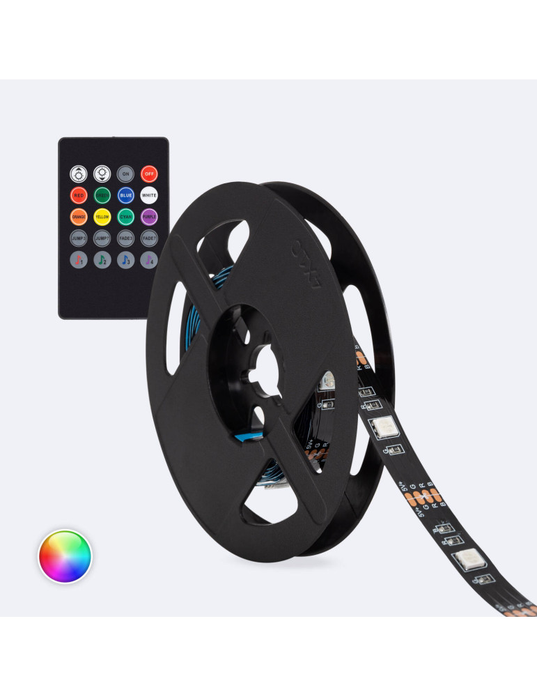 kit Ruban LED RGB 5V DC 24LED/m avec USB pour Télévision 2m IP20