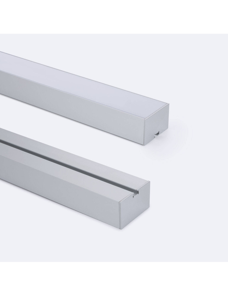 Profilé Aluminium Grande Taille Suspendu avec Capot Continu Pour Ruban de LED jusqu'à 45 mm