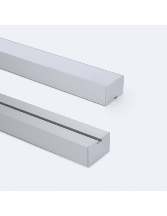 Profilé Aluminium Grande Taille Suspendu avec Capot Continu Pour Ruban de LED jusqu'à 45 mm