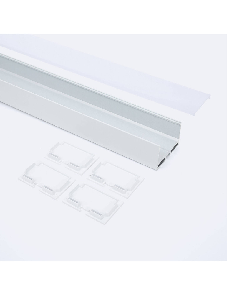 Profilé Aluminium Grande Taille Suspendu avec Capot Continu Pour Ruban de LED jusqu'à 45 mm