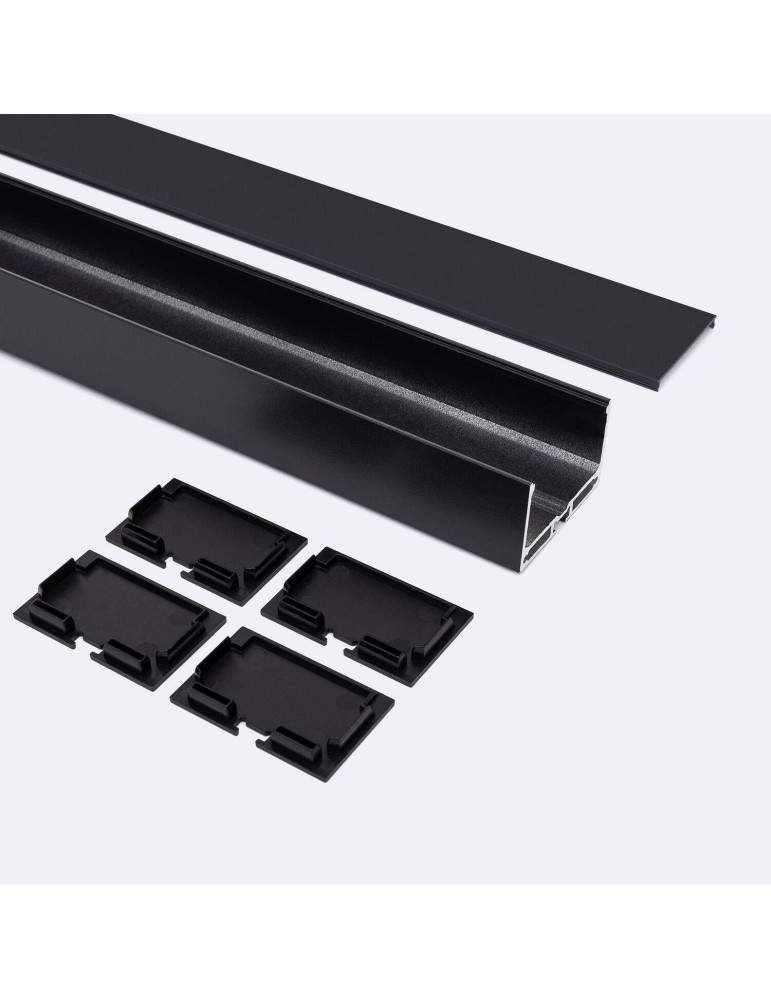 Profilé Aluminium Grande Taille Suspendu avec Capot Continu Pour Ruban de LED jusqu'à 45 mm