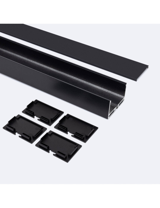 Profilé Aluminium Grande Taille Suspendu avec Capot Continu Pour Ruban de LED jusqu'à 45 mm
