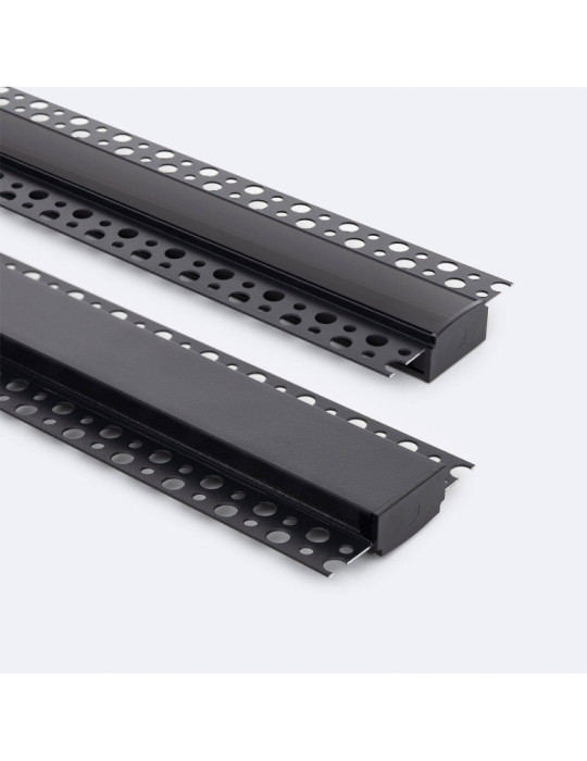 Profilé Aluminium pour Plâtre/Placo avec Capot Continu pour Double Ruban LED jusqu'à 20 mm