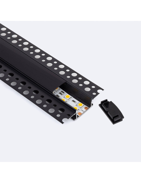 Profilé Aluminium pour Plâtre/Placo avec Capot Continu pour Double Ruban LED jusqu'à 20 mm