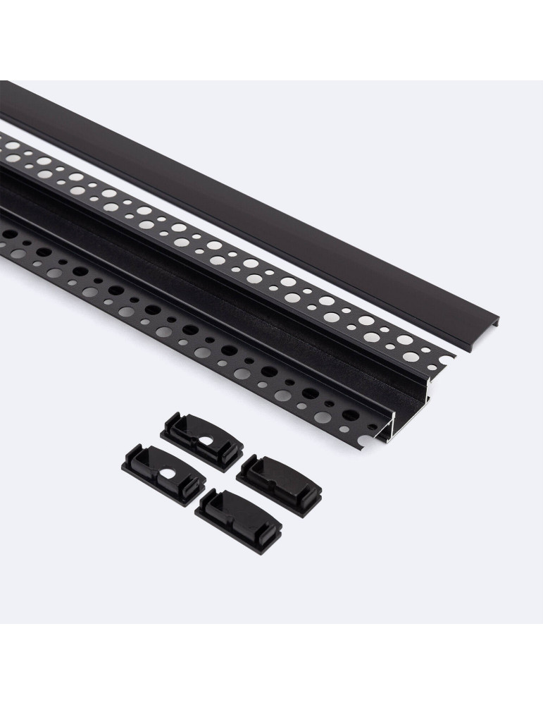 Profilé Aluminium pour Plâtre/Placo avec Capot Continu pour Double Ruban LED jusqu'à 20 mm