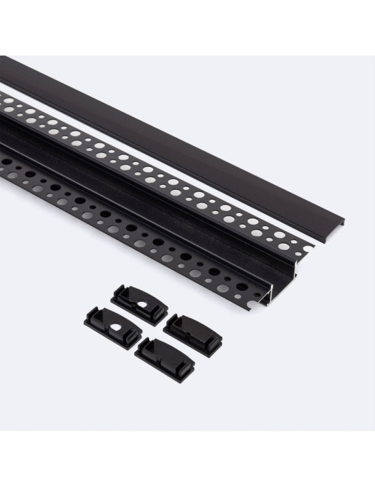 Profilé Aluminium pour Plâtre/Placo avec Capot Continu pour Double Ruban LED jusqu'à 20 mm