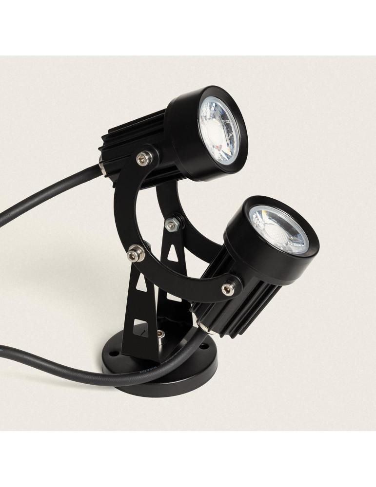 Spot Extérieur LED Double 6W en Saillie Aluminium 14cm Hevlot