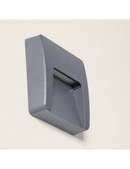 Balise LED Extérieure 3W En Saillie au Mur Carrée Dag Anthracite