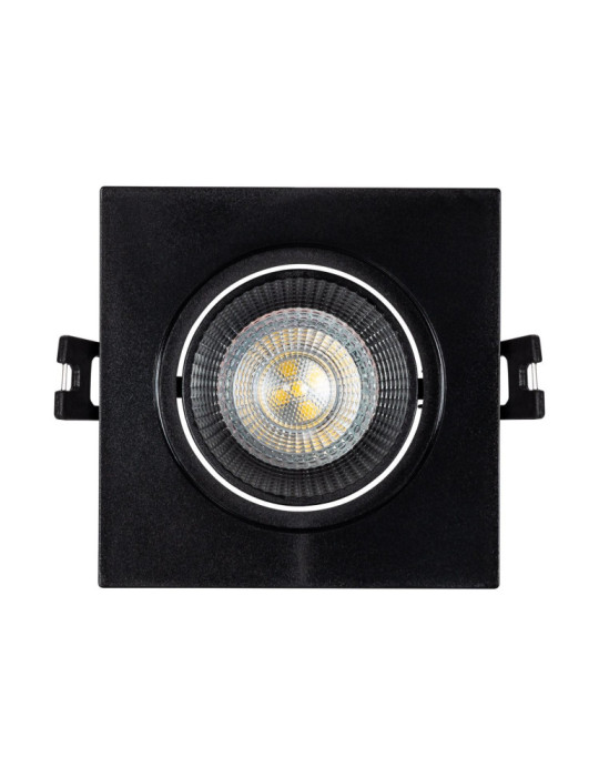 Collerette Downlight Carrée Orientable pour Ampoule LED GU10/GU5.3 Coupe Ø 80mm