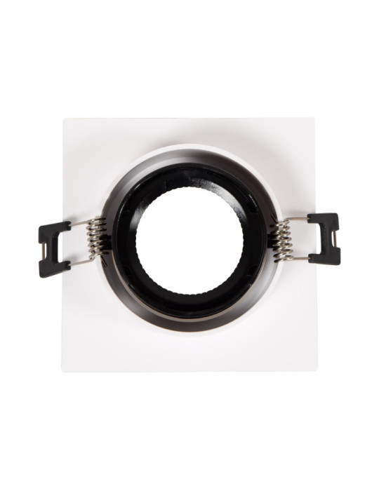 Collerette Downlight Carrée Orientable pour Ampoule LED GU10/GU5.3 Coupe Ø 80mm