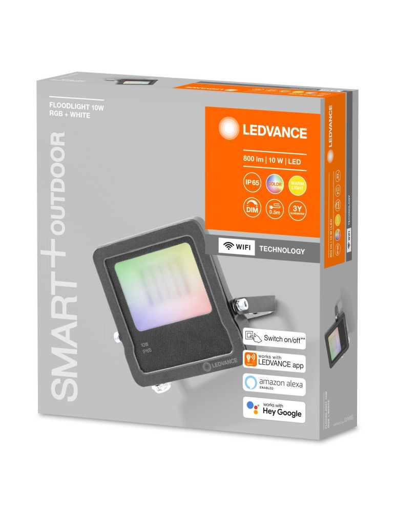 Projecteur LED 10W 63lm/W Smart+ WiFi RGBW IP65 LEDVANCE 4058075474604