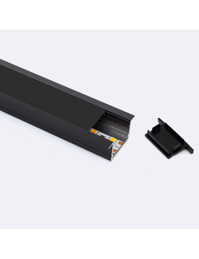 Profilé Aluminium Encastré Profilé Bas avec Capot Continu pour Ruban LED jusqu'à 25 mm