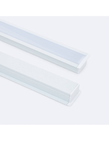 Profilé Aluminium Encastré Profilé Bas avec Capot Continu pour Ruban LED jusqu'à 25 mm