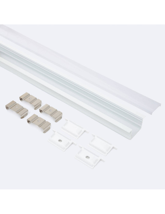 Profilé Aluminium Encastré Profilé Bas avec Capot Continu pour Ruban LED jusqu'à 25 mm