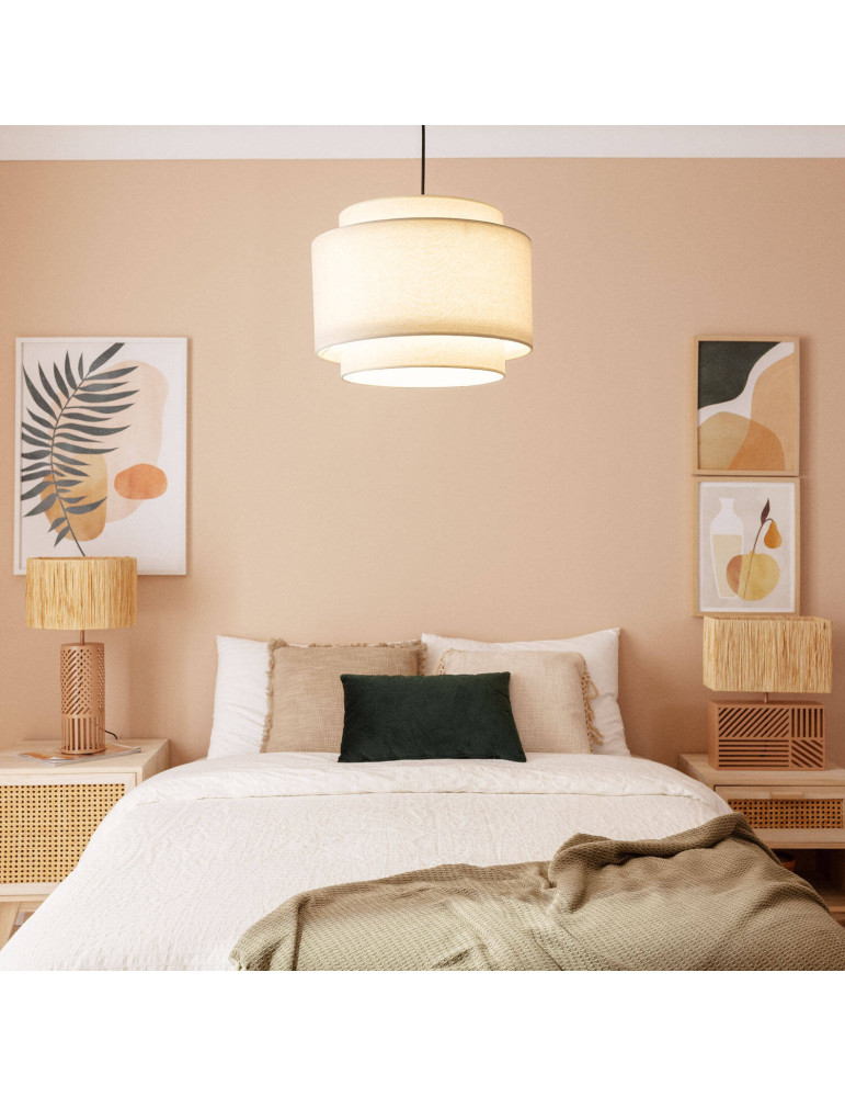 Suspension Métal et Tissu Arija