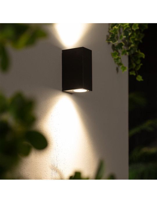 Applique Murale Extérieure Miseno Éclairage Double Face Noire